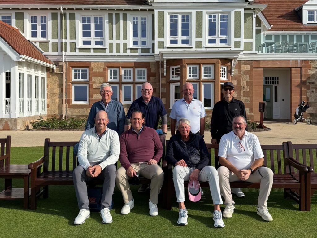 Shaun McElroy, PGA with his Estancia Club members at The Honourable Company of Edinburgh Golfers.