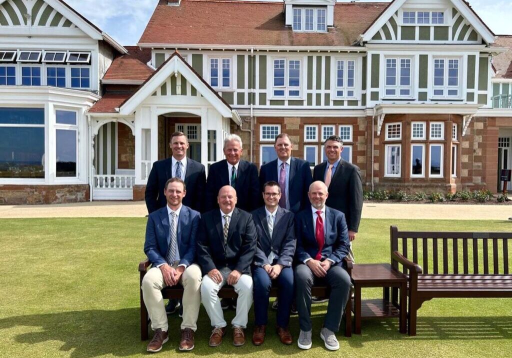Golfers playing 36 holes at Muirfield
