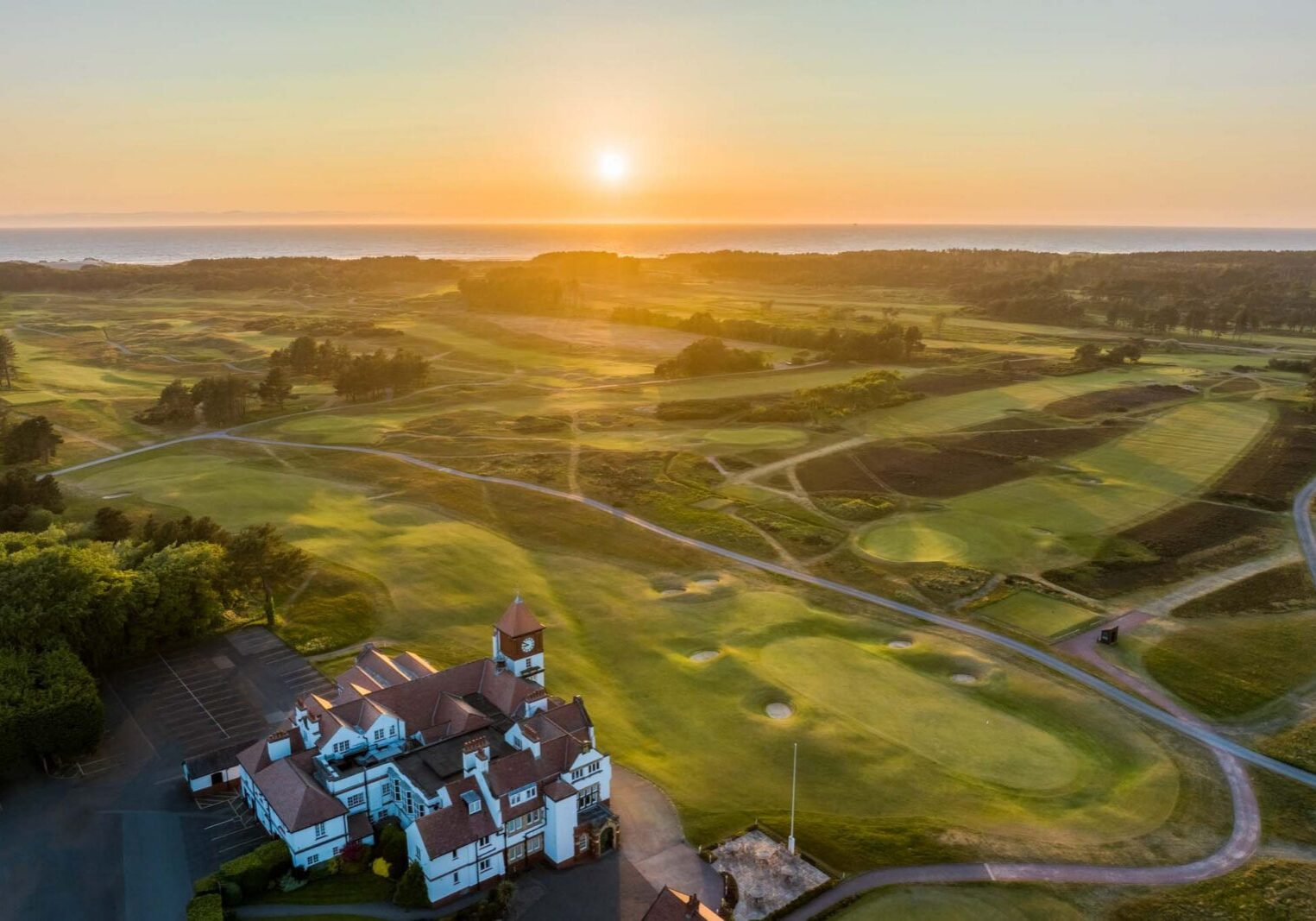 Aerial photo of Formby Golf Club in NW England