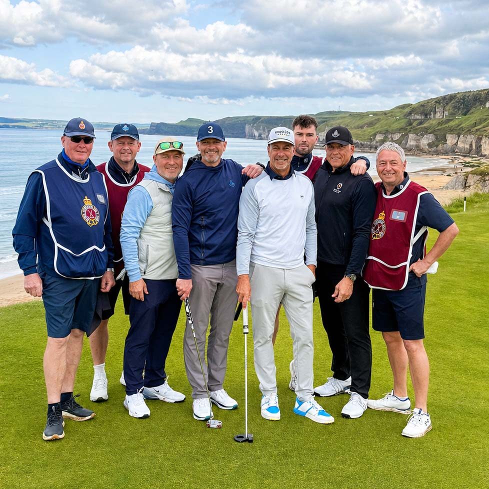 Golfers playing Royal Portrush on H&B golf trip to Ireland