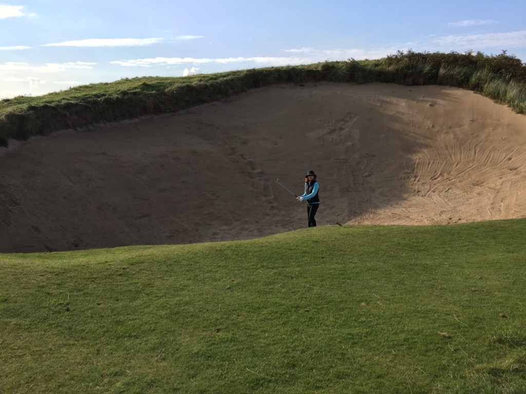 A battle with "Big Nellie" at Royal Portrush shared by Pamela Riach of Las Posas Country Club.