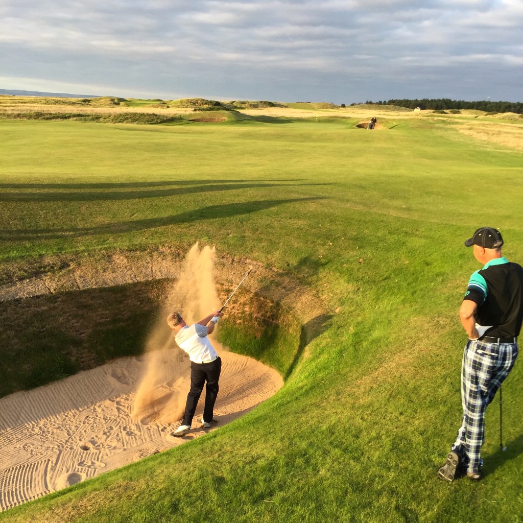 Tony Galbato and John Dimmer battle the Coffin Bunker at Muirfield. 