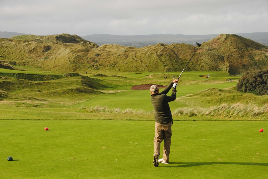 Golfers at Portstewart during a Northern Ireland Golf Trip