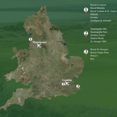 England Golf Courses Map