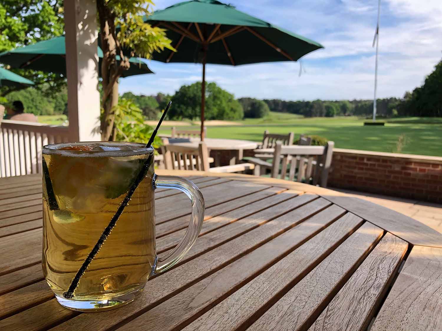 Clubhouse Patio with Pimm's Lemonade at Sunningdale Golf Club