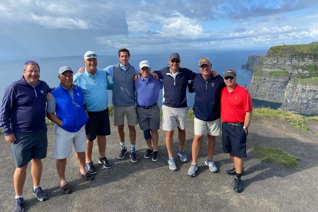 Golfers visiting Cliffs of Moher